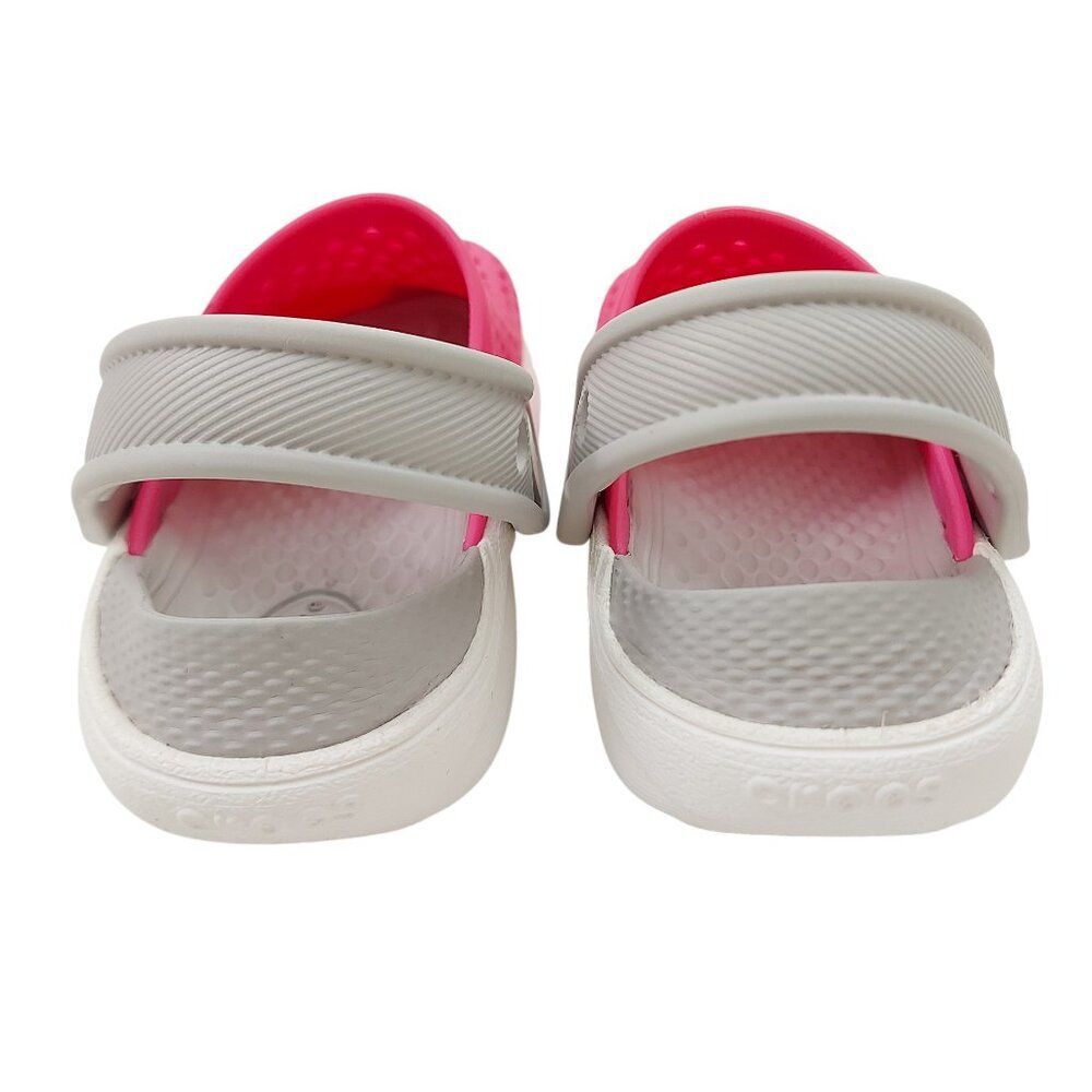 Crocs Literide Clogs Sandals Little Kids 6 Pink White - Picture 8 of 11
